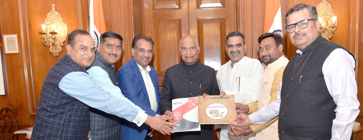 TAXAB’s Manu Gaur hands over draft of Responsible Parenthood Act 2019 to President Kovind